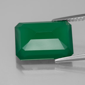 Ágata verde natural 6,35ct, transparente, transparente/translúcido