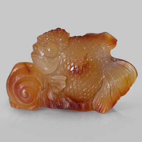 Ágata laranja natural 356,10ct, transparente, transparente/translúcido