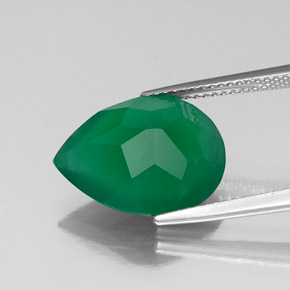 Ágata verde natural 6,96ct, transparente, transparente/translúcido