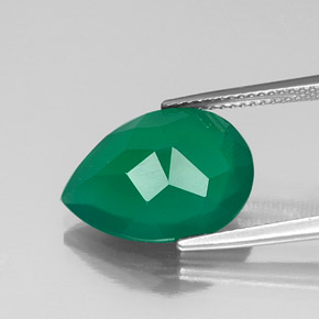 Ágata verde natural 6,65ct, transparente, transparente/translúcido