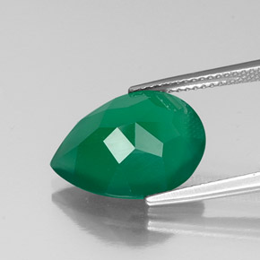 Ágata verde natural 6,24ct, transparente, transparente/translúcido