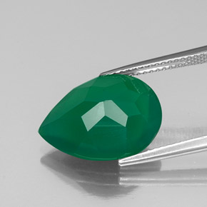 Ágata verde natural 6,65ct, transparente, transparente/translúcido
