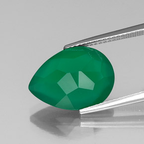 Ágata verde natural 6,55ct, transparente, transparente/translúcido