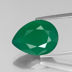 Ágata verde natural 5,87ct, transparente, transparente/translúcido
