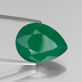 Ágata verde natural 5,87ct, transparente, transparente/translúcido
