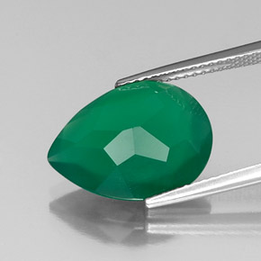 Ágata verde natural 5,87ct, transparente, transparente/translúcido