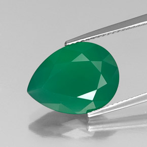 Ágata verde natural 5,65ct, transparente, transparente/translúcido