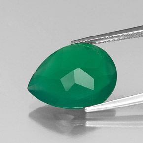 Ágata verde natural 5,65ct, transparente, transparente/translúcido