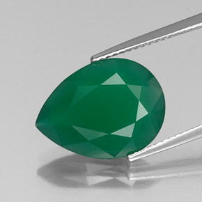 Ágata verde natural 5,43ct, transparente, transparente/translúcido