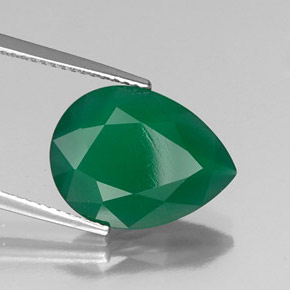 Ágata verde natural 5,43ct, transparente, transparente/translúcido