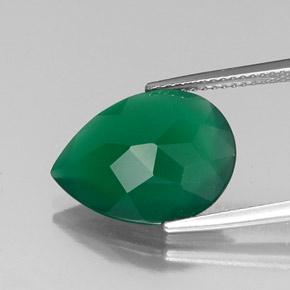 Ágata verde natural 5,43ct, transparente, transparente/translúcido