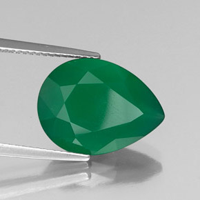 Ágata verde natural 5,79ct, transparente, transparente/translúcido