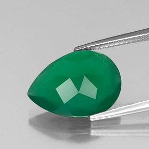 Ágata verde natural 5,79ct, transparente, transparente/translúcido