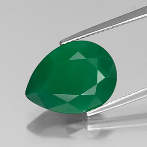 Ágata verde natural 5,97ct, transparente, transparente/translúcido