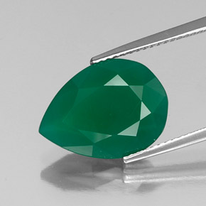Ágata verde natural 5,52ct, transparente, transparente/translúcido