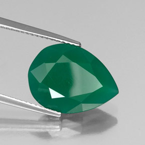 Ágata verde natural 5,52ct, transparente, transparente/translúcido