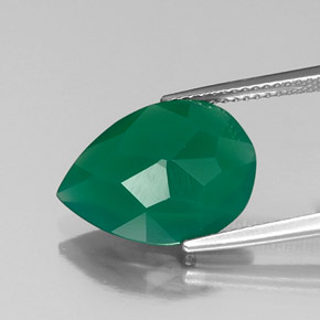 Ágata verde natural 5,52ct, transparente, transparente/translúcido