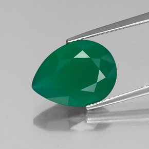 Ágata verde natural 6,29ct, transparente, transparente/translúcido