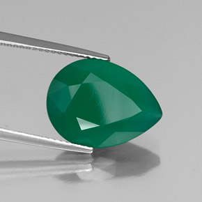 Ágata verde natural 6,29ct, transparente, transparente/translúcido