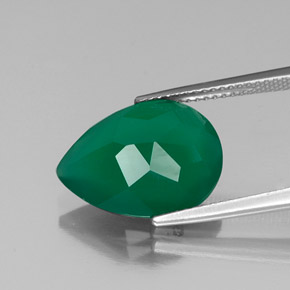 Ágata verde natural 6,29ct, transparente, transparente/translúcido