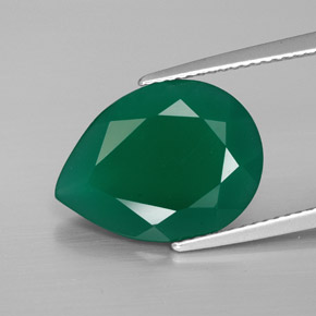 Ágata verde natural 5,16ct, transparente, transparente/translúcido