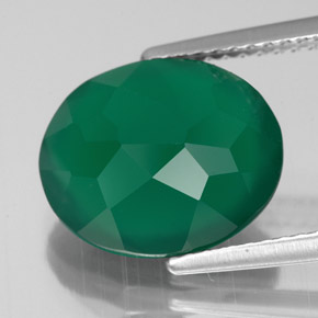 Ágata verde natural 4,42ct, transparente, transparente/translúcido