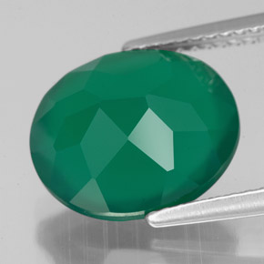 Ágata verde natural 4,52ct, transparente, transparente/translúcido