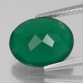 Ágata verde natural 3,75ct, transparente, transparente/translúcido