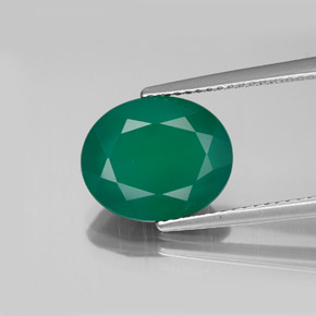 Ágata verde natural 3,65ct, transparente, transparente/translúcido