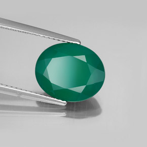 Ágata verde natural 3,65ct, transparente, transparente/translúcido