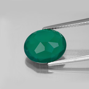 Ágata verde natural 3,65ct, transparente, transparente/translúcido