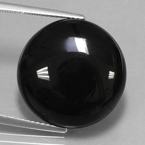 Ágata preto natural 18,29ct, corte redondo, opaco
