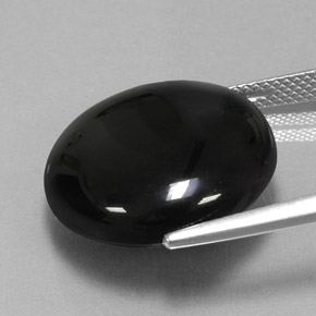Ágata preto natural 18,29ct, corte redondo, opaco