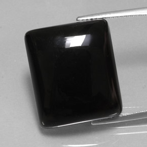 Ágata preto natural 23,85ct, baguete, opaco