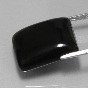 Ágata preto natural 23,85ct, baguete, opaco