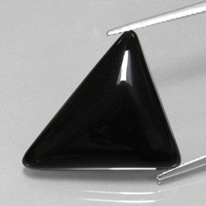 Ágata preto natural 16,78ct, trillion, opaco