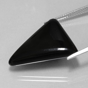 Ágata preto natural 16,78ct, trillion, opaco