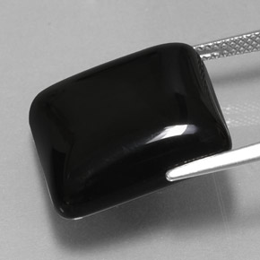 Ágata preto natural 21,98ct, quadrado, opaco