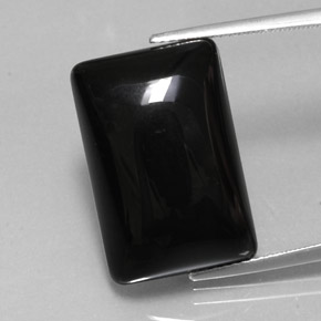 Ágata preto natural 19,22ct, baguete, opaco