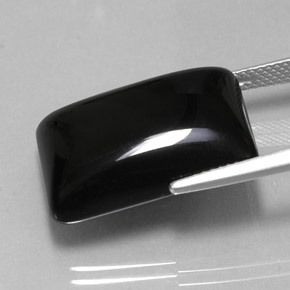 Ágata preto natural 19,22ct, baguete, opaco