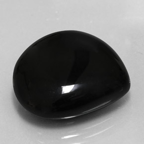 Ágata Preto Natural 18.23ct, Formato de pêra, Opaco
