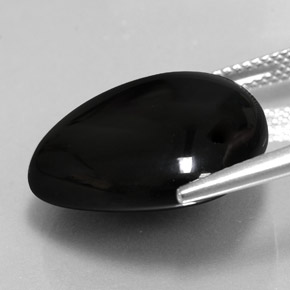 Ágata Preto Natural 18.23ct, Formato de pêra, Opaco