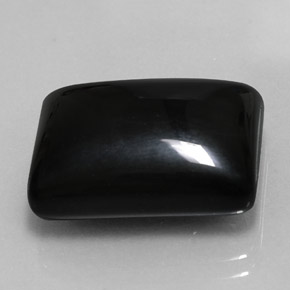 Ágata preto natural 18,30ct, baguete, opaco