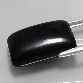 Ágata preto natural 18,30ct, baguete, opaco