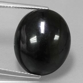 Ágata preto natural 18,59ct, corte oval, opaco