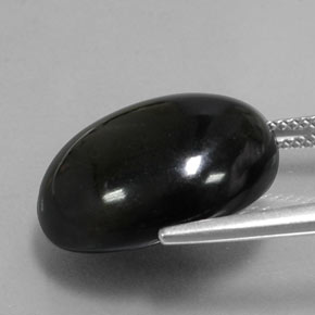 Ágata preto natural 18,59ct, corte oval, opaco