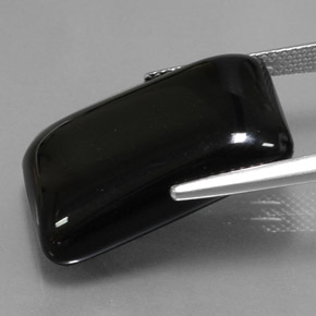 Ágata preto natural 22,39ct, baguete, opaco