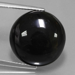 Ágata preto natural 15,06ct, corte redondo, opaco