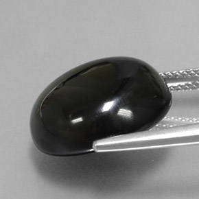Ágata preto natural 15,06ct, corte redondo, opaco