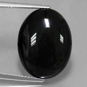 Ágata preto natural 14,26ct, corte oval, opaco
